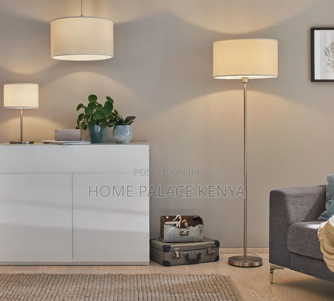 Floor Lamp: Nordic Style Floor Lamp With Fabric Shade