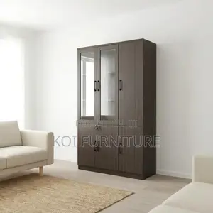 Office Cabinet :3-Door Wooden Executive Filing Cabinet -Glass Display