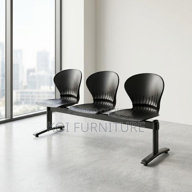 Office Bench : Black 3-Seater Reception Bench - thumbnail 3