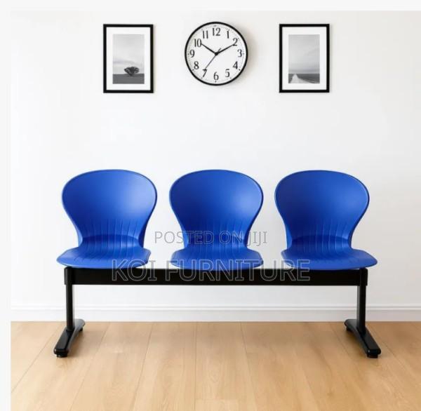 Office Bench : Black 3-Seater Reception Bench - thumbnail 4