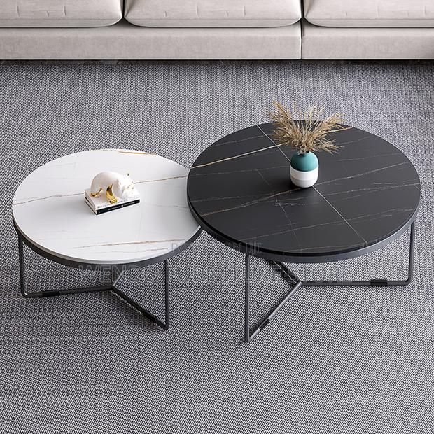 Coffee Table; Officiale Round Home Living Room Coffee Table - thumbnail 15