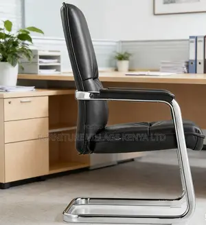 Leather Metal Frame Office Visitor Chair
