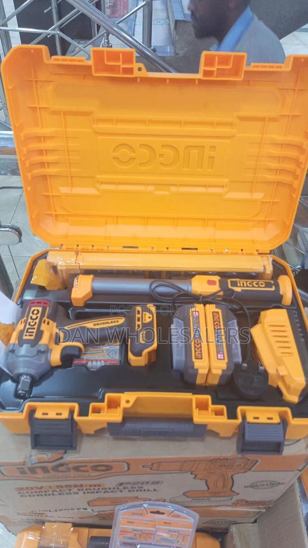 2 In1 Ingco Impact Wrench 
With 405nm Work Lamp 10pcs Socket Set