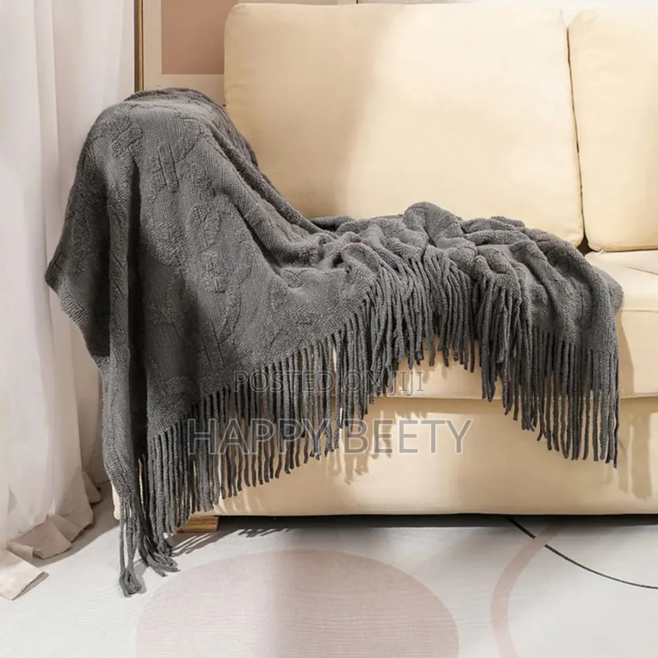 *Nordic Style Sofa Throw Blanket With Tassels*
