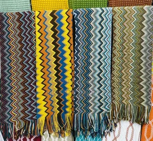 Colourful Warm Knitted Throw Blanket