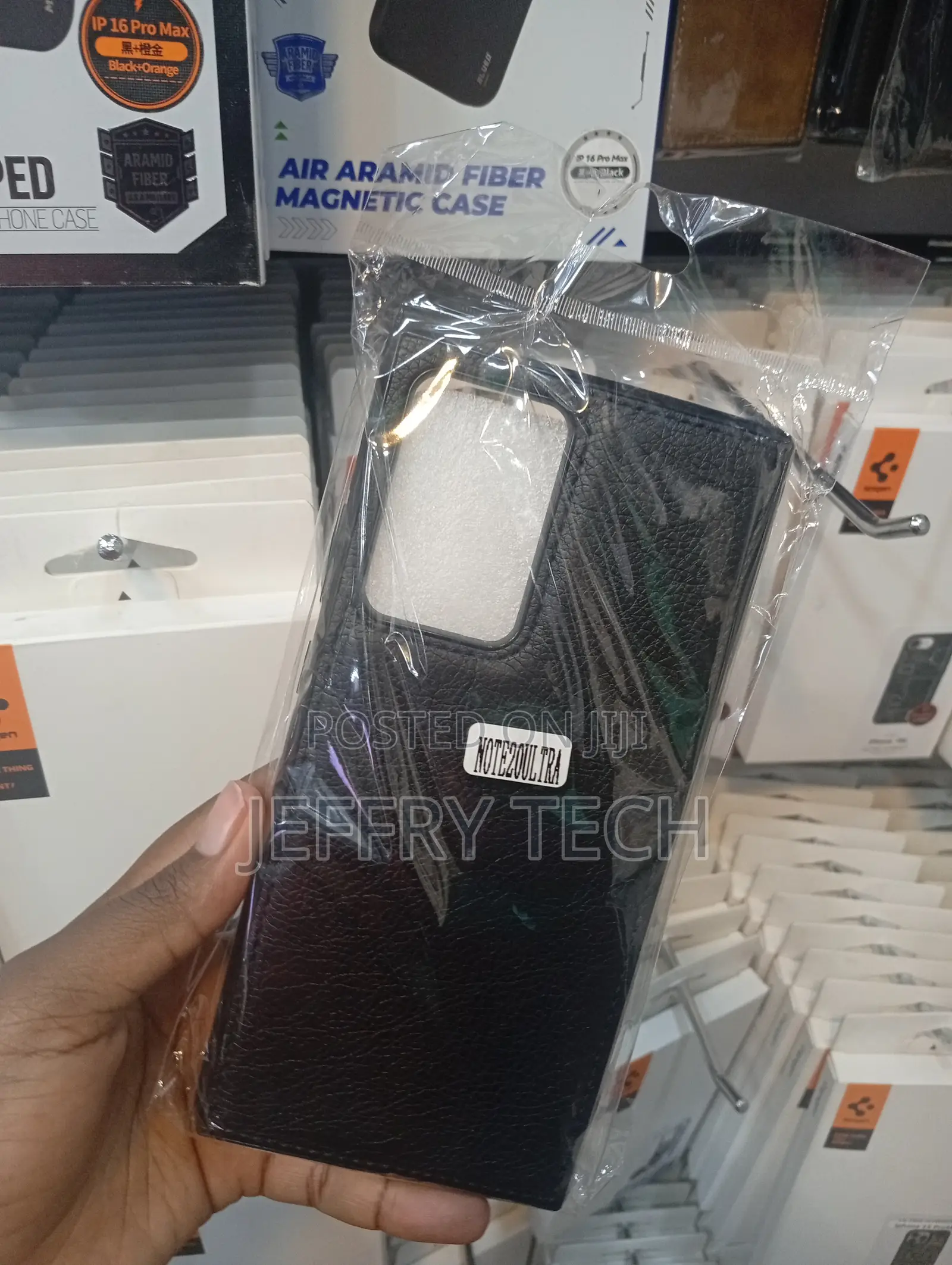 Samsung Galaxy Note 20 Ultra Textured Black Faux Leather Case