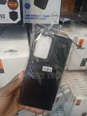 Samsung Galaxy Note 20 Ultra Textured Black Faux Leather Case