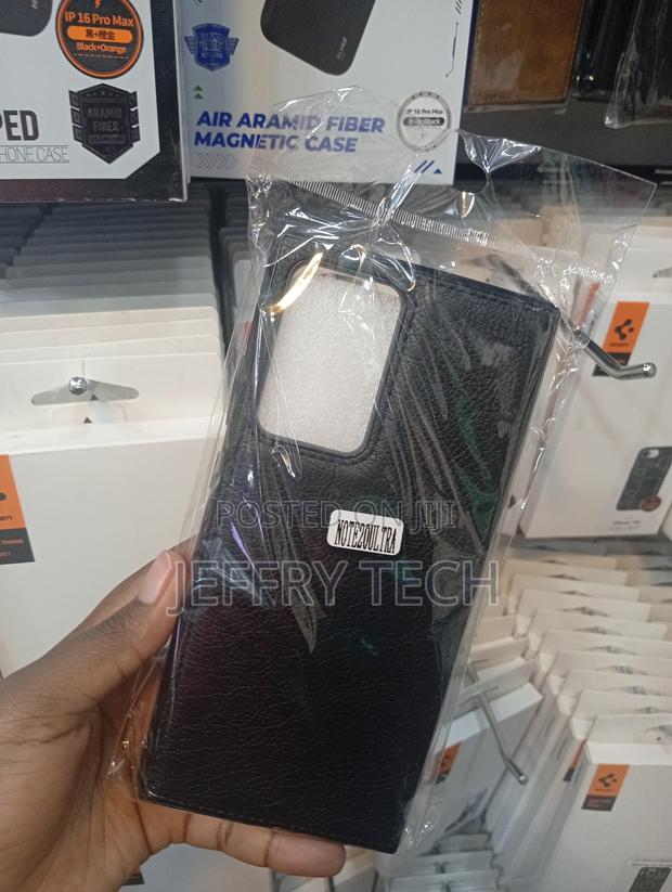 Samsung Galaxy Note 20 Ultra Textured Black Faux Leather Case - thumbnail 2