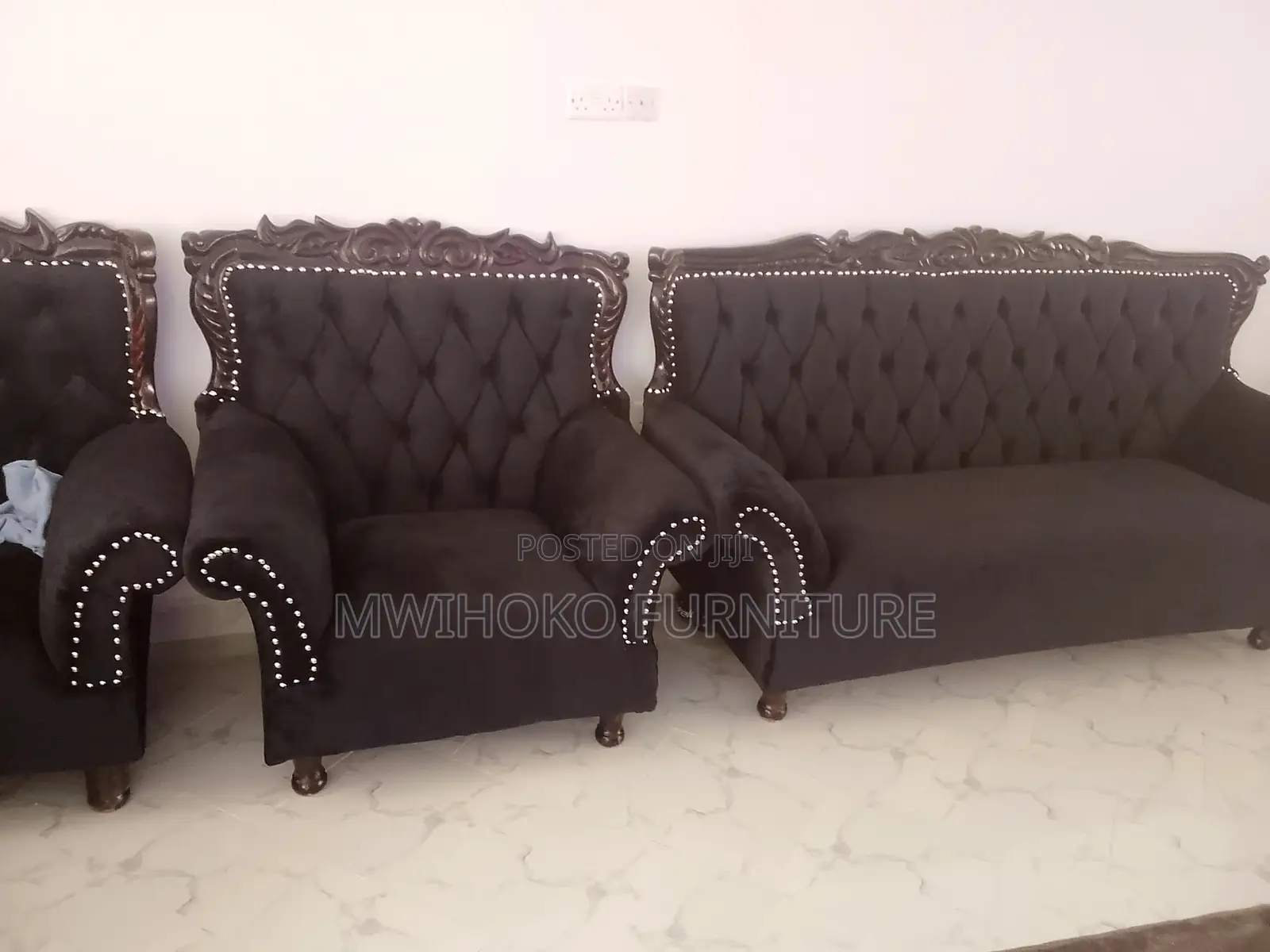 Brown Permanent Sofa Seat