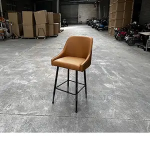 Barstools; Leather Kitchen Barstool With 4 Stand Legs