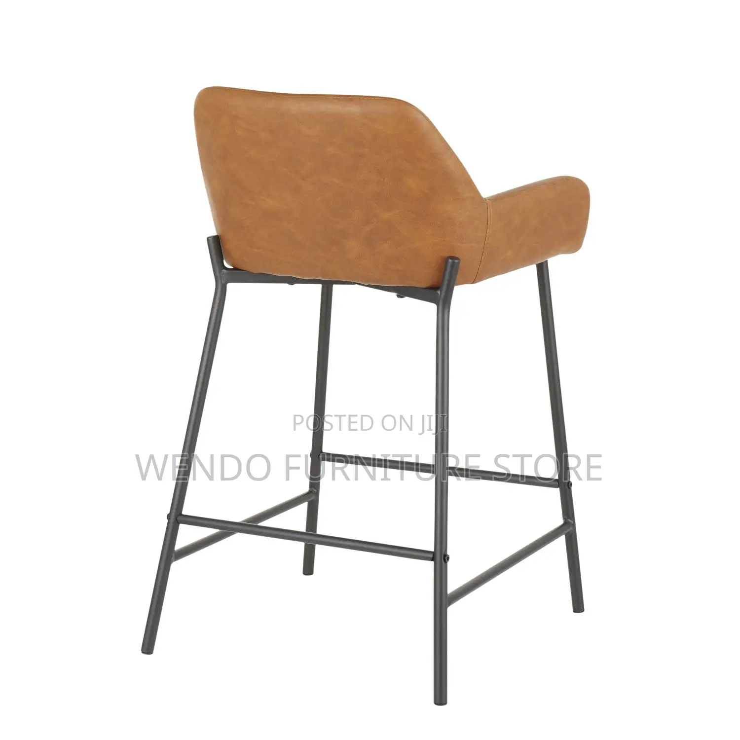 Barstools; Leather Kitchen Barstool With 4 Stand Legs