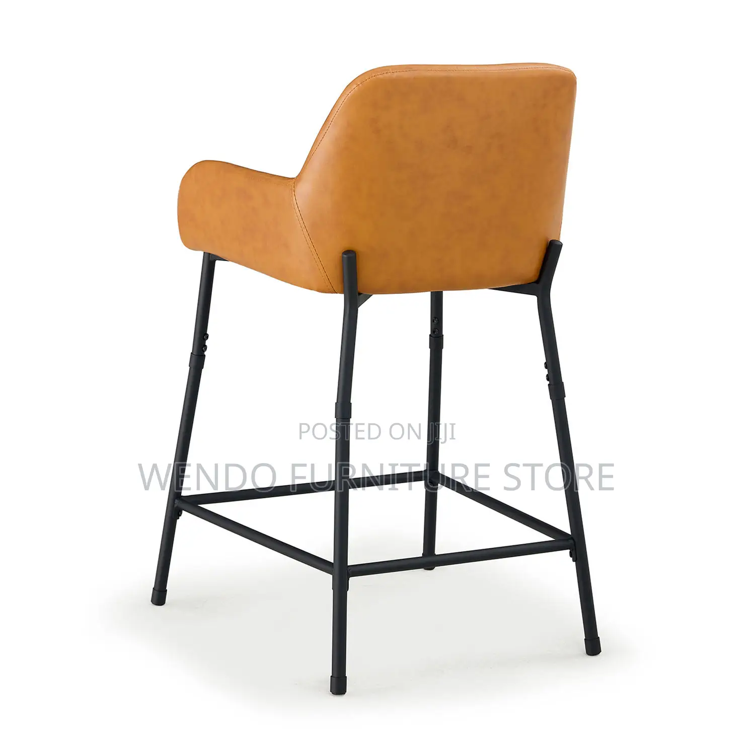 Barstools; Leather Kitchen Barstool With 4 Stand Legs