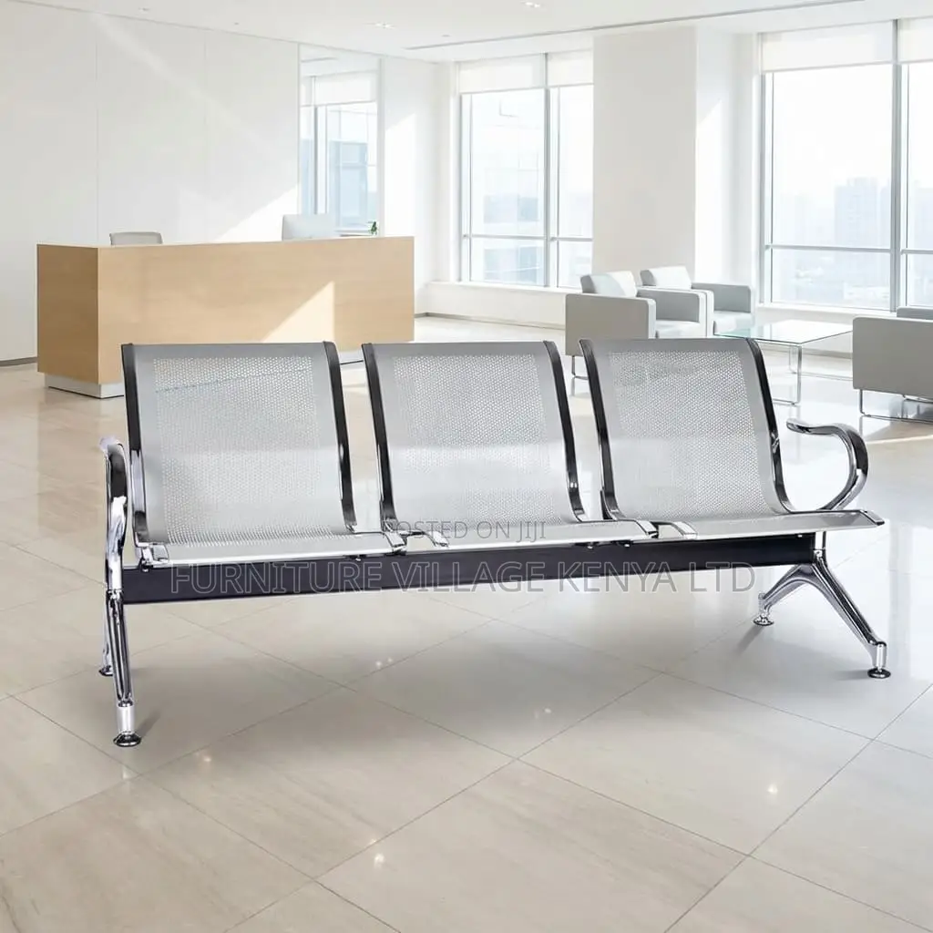 Airport Metallic Public Waiting Area Bench