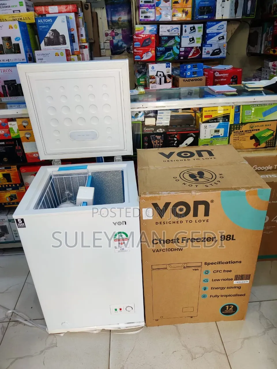 Von Chest Freezer 98l