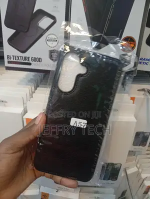 Samsung Galaxy A57 Black, Textured Leather-Finish Back Cover