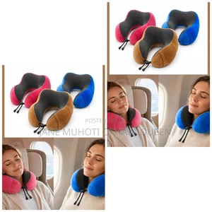 *Neck Pillow With Side Phone Holder Pocket