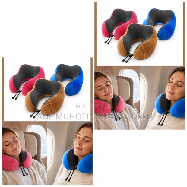 *Neck Pillow With Side Phone Holder Pocket