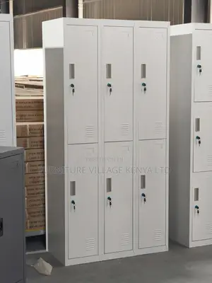 6-Door Metallic Changing Rooms Storage Locker