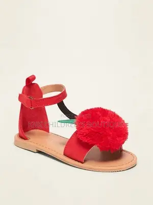Girl Red Pom-pom Sandals - Girls Shoes
