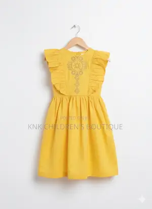 KNK Girls Yellow Flutter Dress