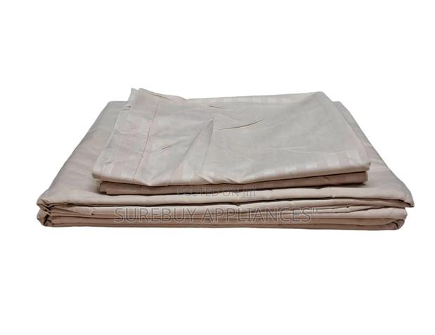 4pc Striped Plain Bedsheet Set 6x6 – 2 Bedsheets 2 Pillowcases - main view