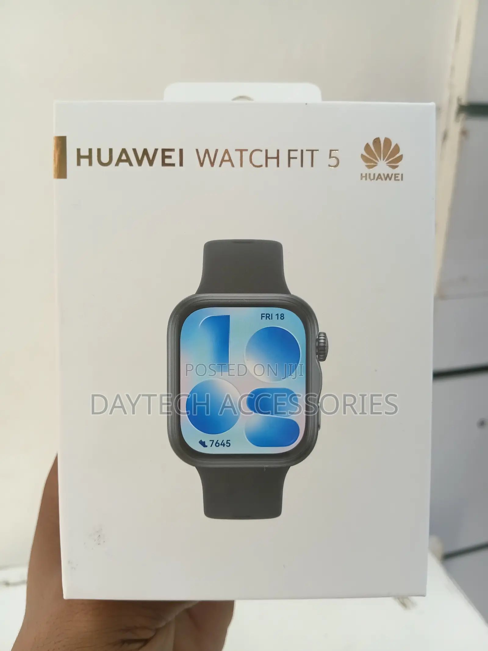 This Is a Huawei Watch Fit 5 Series Smartwatch in Black.