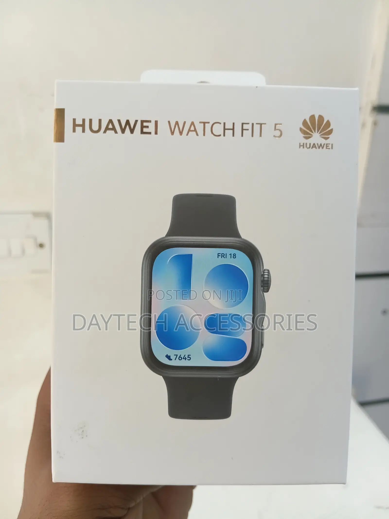 This Is a Huawei Watch Fit 5 Series Smartwatch in Black.
