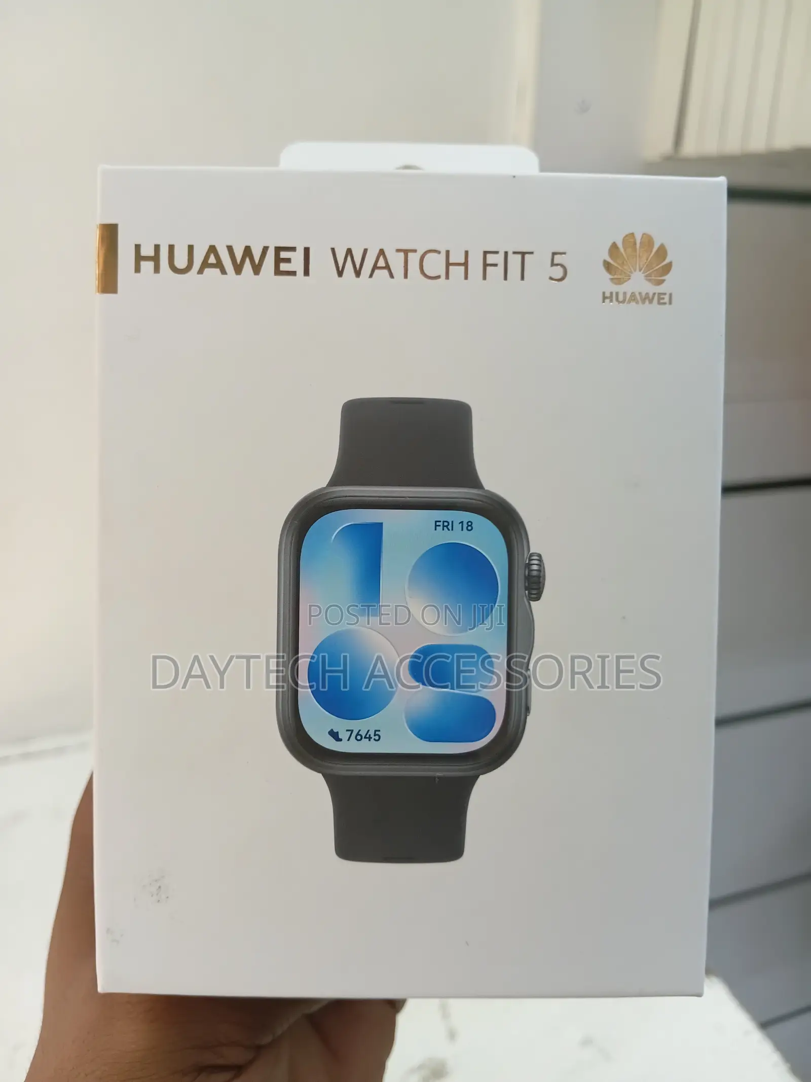 This Is a Huawei Watch Fit 5 Series Smartwatch in Black.