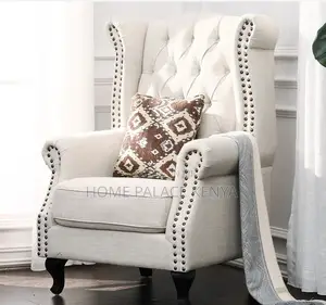 Accent Chair; Upholstered Accent Chair With Curved Wooden Legs