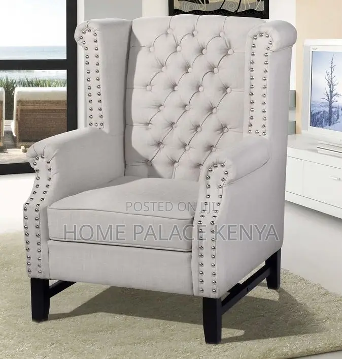 Accent Chair; Upholstered Accent Chair With Curved Wooden Legs