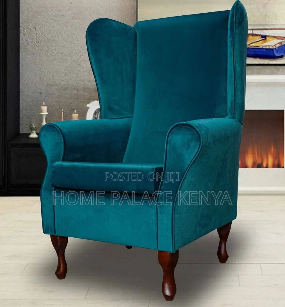 Accent Chair; Upholstered Accent Chair With Curved Wooden Legs
