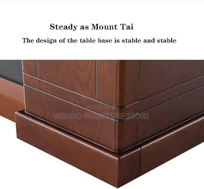 Office Desk; 1.4 Meters L Shaped Mahogany Executive Desk