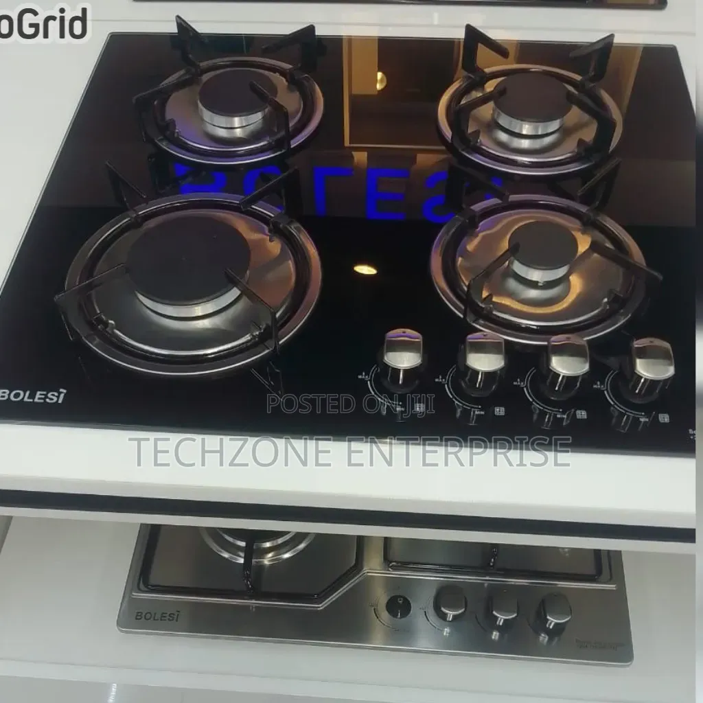 Bolesi Hob 4 Gas Burners Quality Inbuilt Glass Tampared Gas Hod 