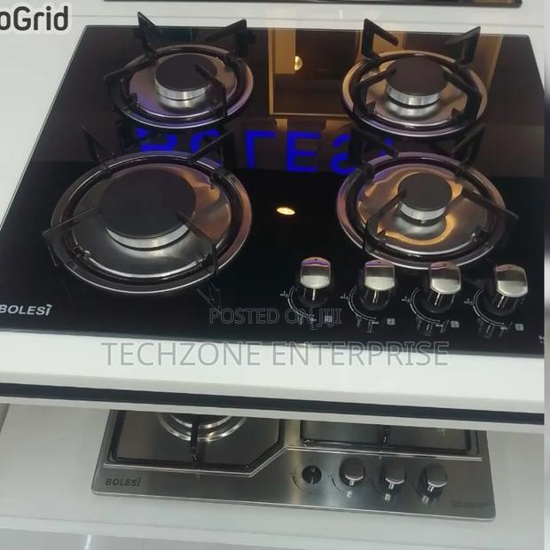Bolesi Hob 4 Gas Burners Quality Inbuilt Glass Tampared Gas Hod