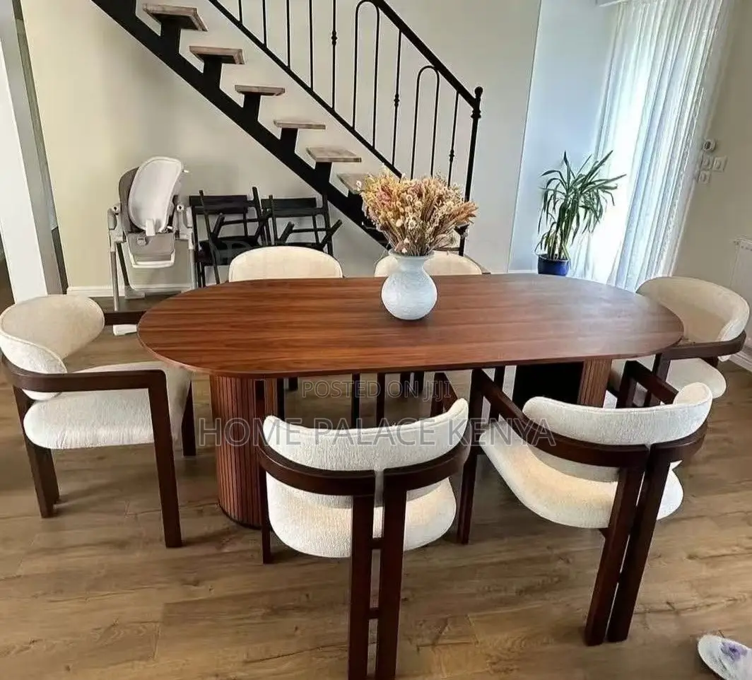 Dining Set: Curved Back Wooden Dining Chair and Table Set