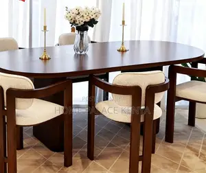 Dining Set: Curved Back Wooden Dining Chair and Table Set