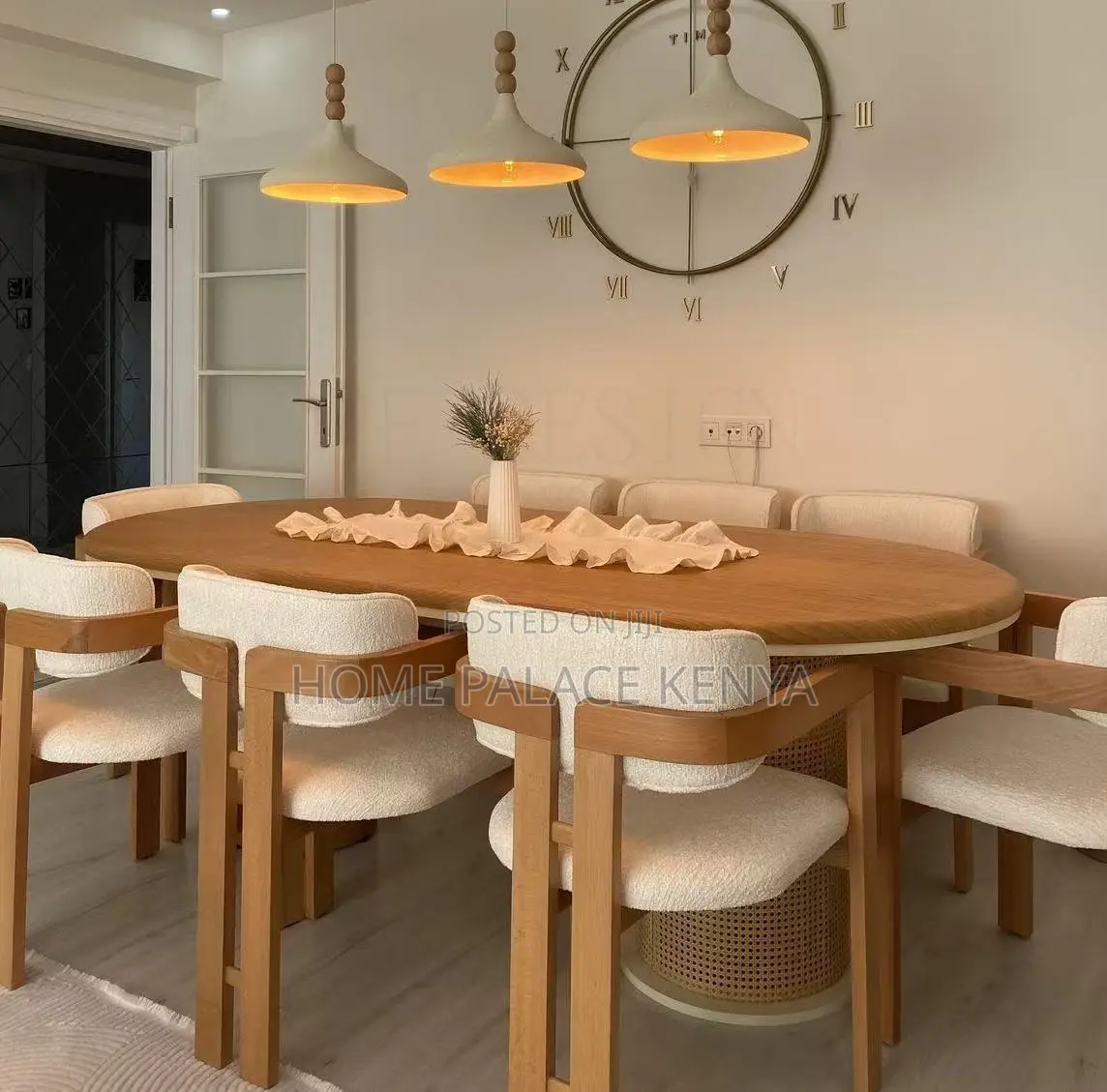 Dining Set: Curved Back Wooden Dining Chair and Table Set
