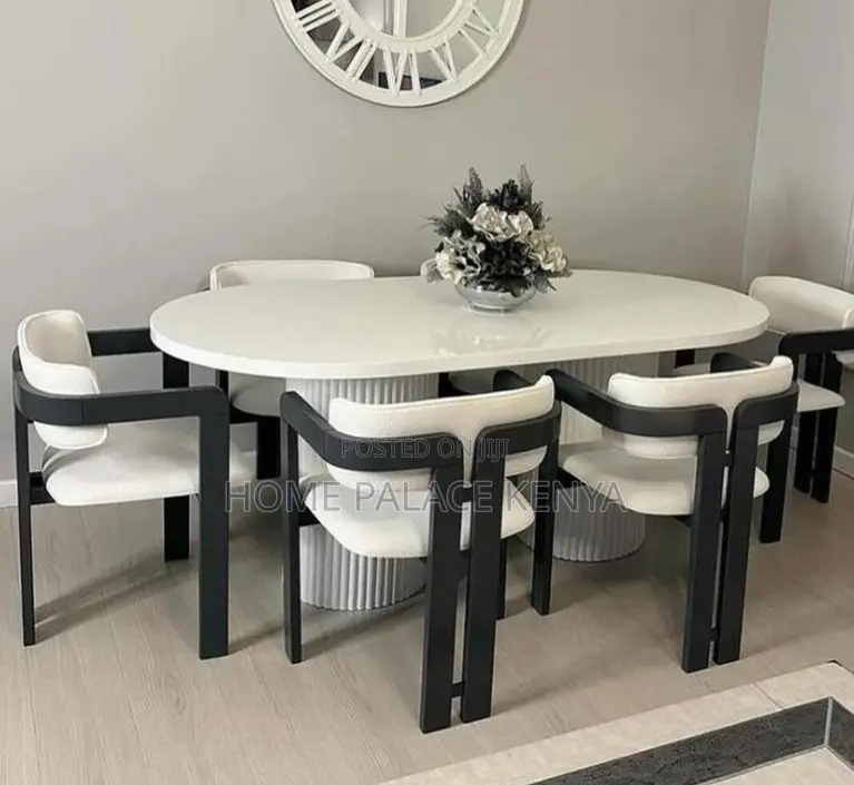 Dining Set: Curved Back Wooden Dining Chair and Table Set