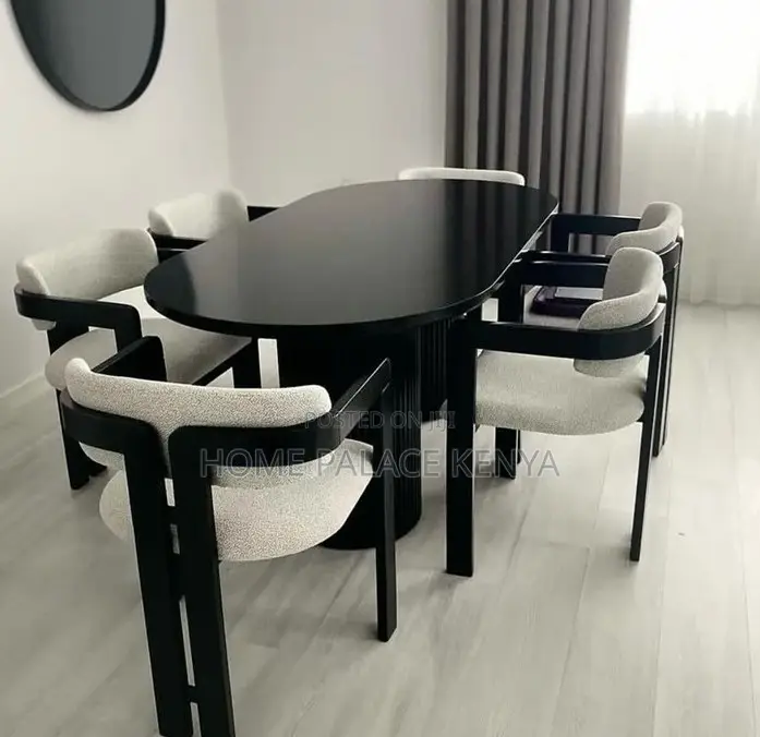 Dining Set: Curved Back Wooden Dining Chair and Table Set