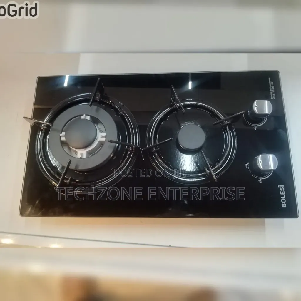 Bolesi Built in 2 Gas Burners Tampered Glass Hob Cooker Gas Sensor 