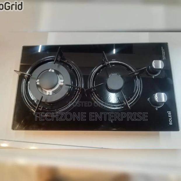 Bolesi Built in 2 Gas Burners Tampered Glass Hob Cooker Gas Sensor