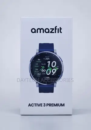 Amazfit Active 3 Premium Smartwatch in Black.