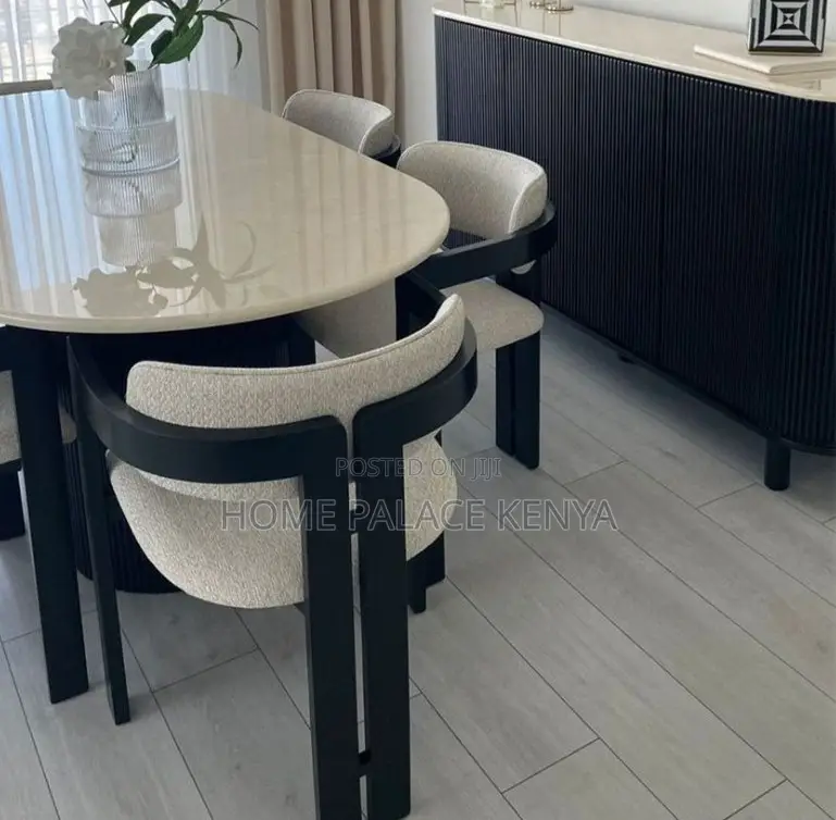 Dining Set: Curved Back Wooden Dining Chair and Table Set