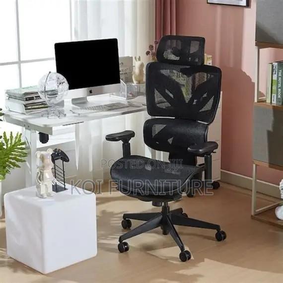 Office Chair : L19 Black High-Back Mesh Ergonomic Office Chair - thumbnail 4