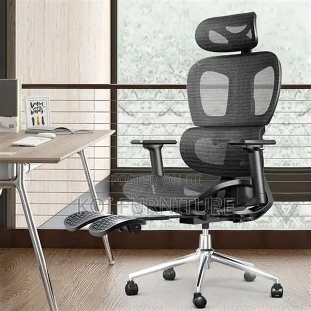 Office Chair : L19 Black High-Back Mesh Ergonomic Office Chair - thumbnail 6