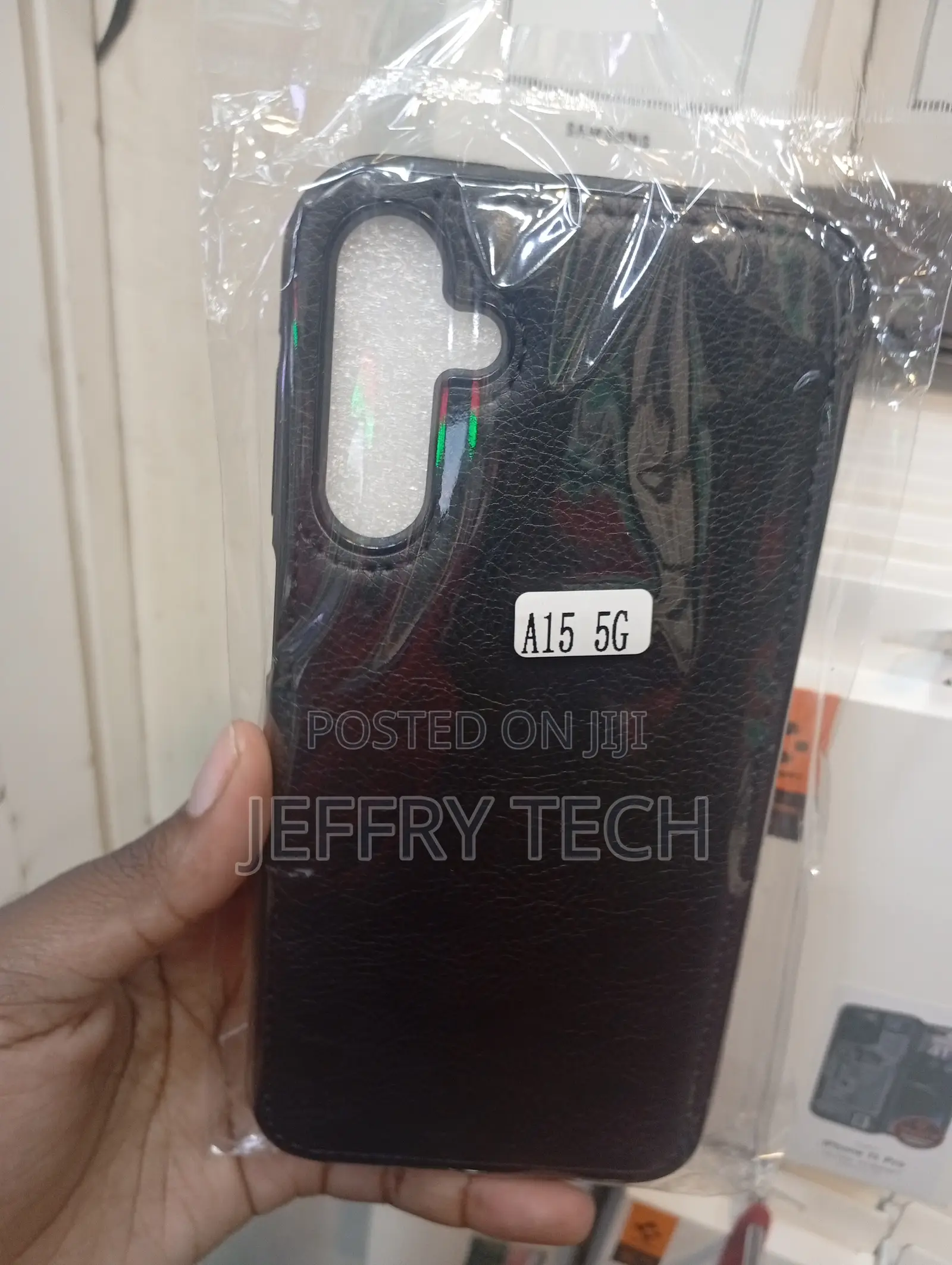 Samsung Galaxy A15 Puloka Black Leather Case