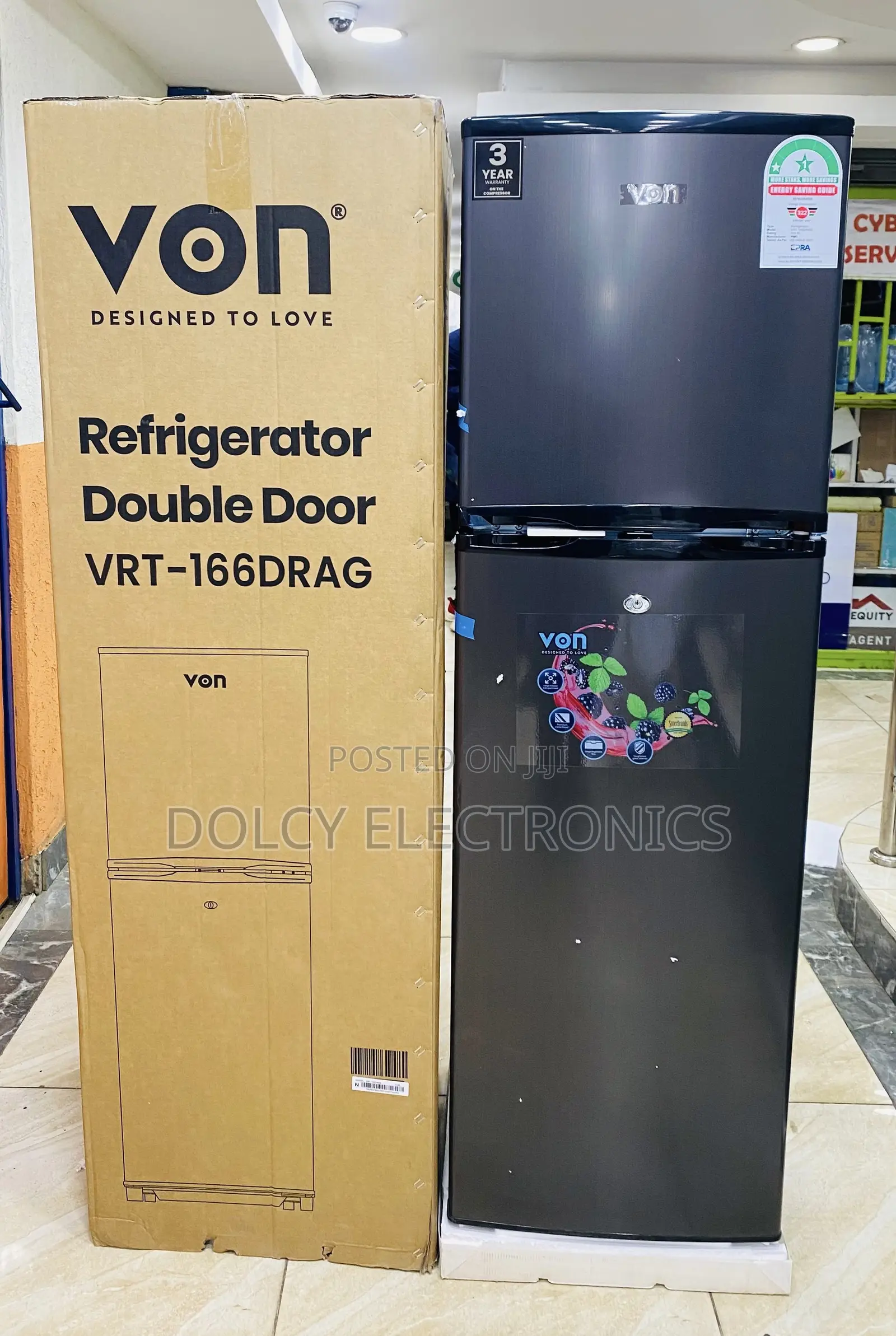 Von VRT-166drag Top Mount Freezer 166l - Grey