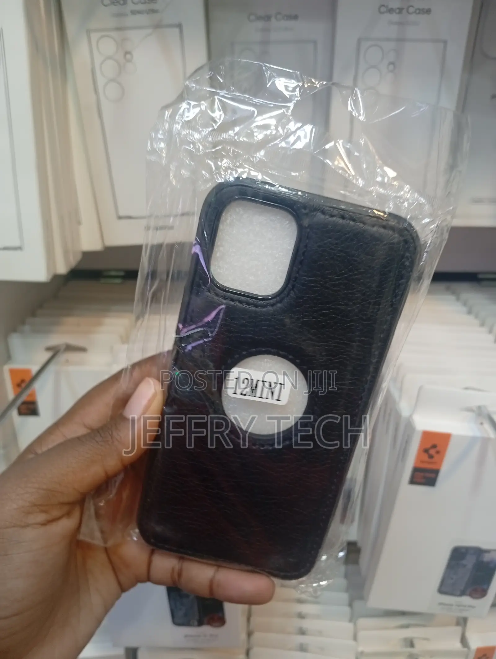 iPhone 12 Mini Dark Brown Textured Leather Back Cover Case
