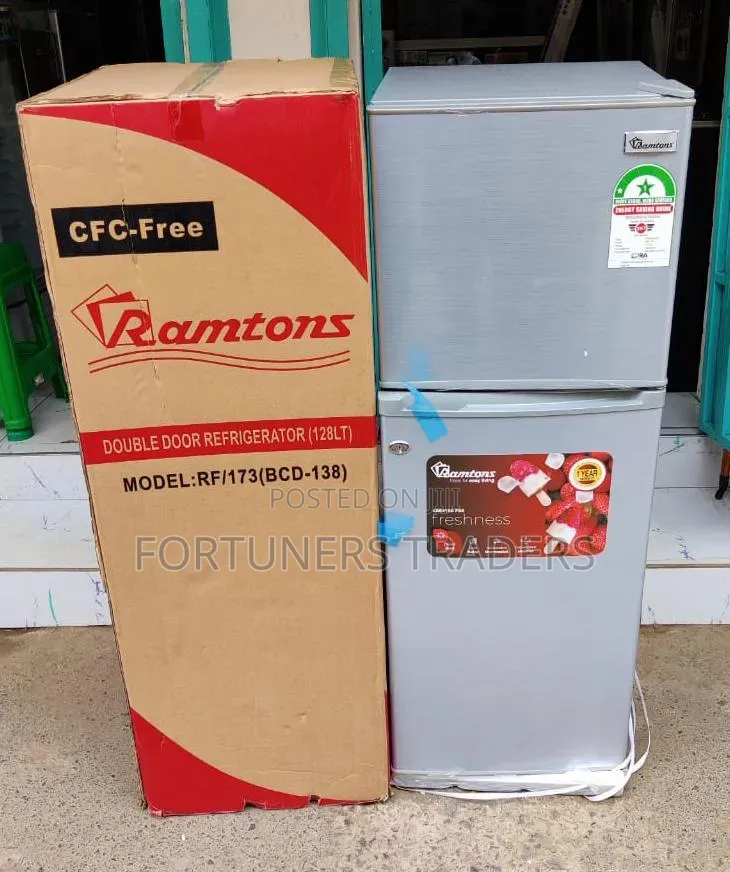 *Ramtons Fridge Double Fridge 128litres Rf173 Silver .