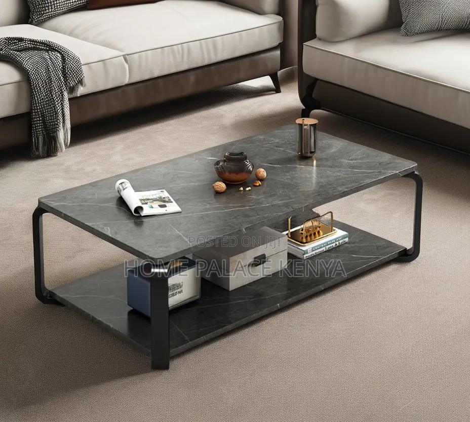 Marble Table: Luxury Marble and Solid Wood End Table With Iron Leg